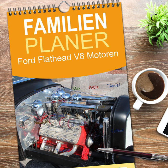 Ford Flathead V8 Motoren (CALVENDO Familienplaner 2026)