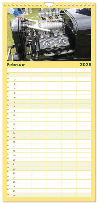 Ford Flathead V8 Motoren (CALVENDO Familienplaner 2026)