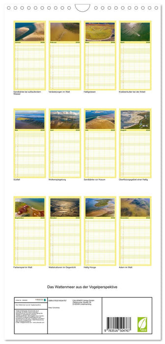 Das Wattenmeer aus der Vogelperspektive (CALVENDO Familienplaner 2026)