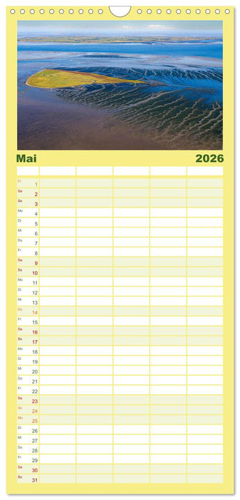 Das Wattenmeer aus der Vogelperspektive (CALVENDO Familienplaner 2026)