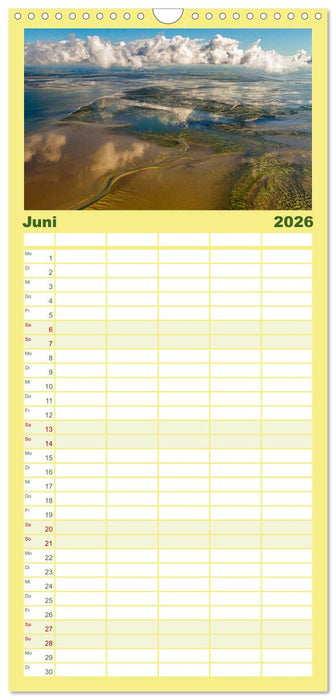 Das Wattenmeer aus der Vogelperspektive (CALVENDO Familienplaner 2026)