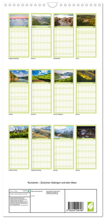 Rumänien - Zwischen Gebirgen und dem Meer. (CALVENDO Familienplaner 2026)