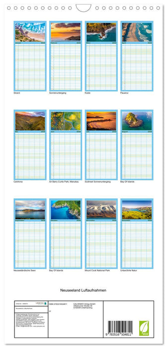 Neuseeland Luftaufnahmen (CALVENDO Familienplaner 2026)