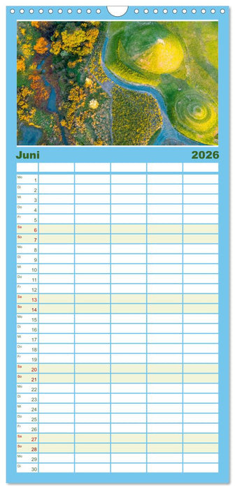 Neuseeland Luftaufnahmen (CALVENDO Familienplaner 2026)