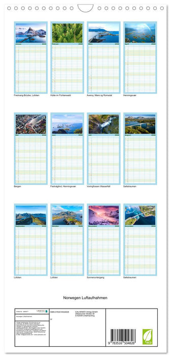 Norwegen Luftaufnahmen (CALVENDO Familienplaner 2026)