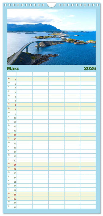 Norwegen Luftaufnahmen (CALVENDO Familienplaner 2026)