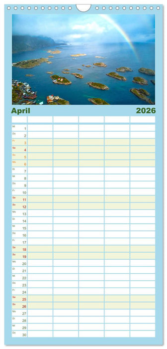 Norwegen Luftaufnahmen (CALVENDO Familienplaner 2026)