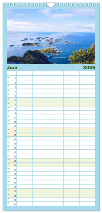 Norwegen Luftaufnahmen (CALVENDO Familienplaner 2026)