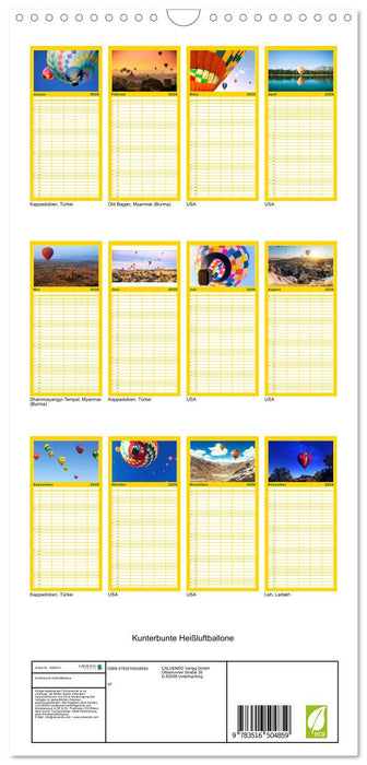 Kunterbunte Heißluftballone (CALVENDO Familienplaner 2026)