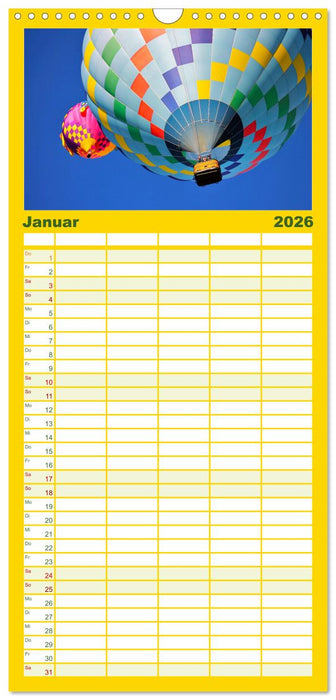 Kunterbunte Heißluftballone (CALVENDO Familienplaner 2026)