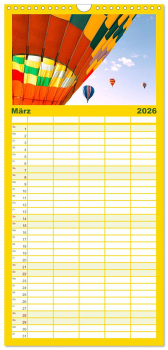 Kunterbunte Heißluftballone (CALVENDO Familienplaner 2026)