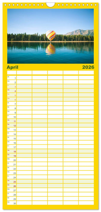 Kunterbunte Heißluftballone (CALVENDO Familienplaner 2026)