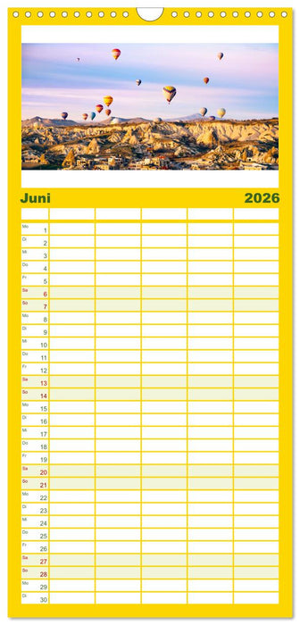 Kunterbunte Heißluftballone (CALVENDO Familienplaner 2026)