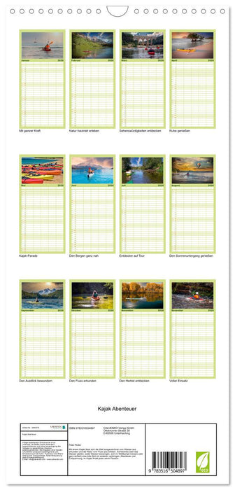 Kajak Abenteuer (CALVENDO Familienplaner 2026)