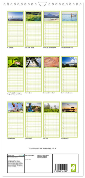Trauminseln der Welt - Mauritius (CALVENDO Familienplaner 2026)