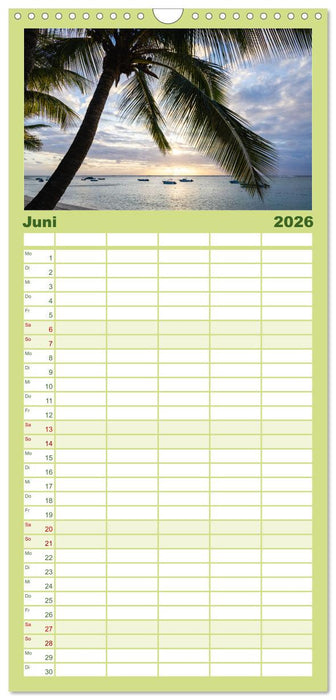 Trauminseln der Welt - Mauritius (CALVENDO Familienplaner 2026)