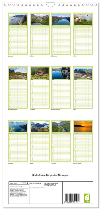 Spektakuläre Bergwelten Norwegen (CALVENDO Familienplaner 2026)