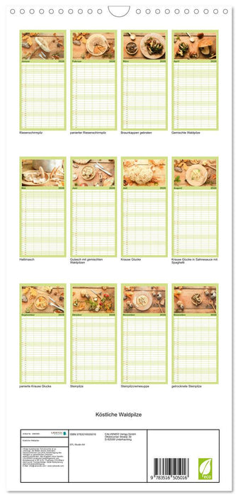 Köstliche Waldpilze (CALVENDO Familienplaner 2026)