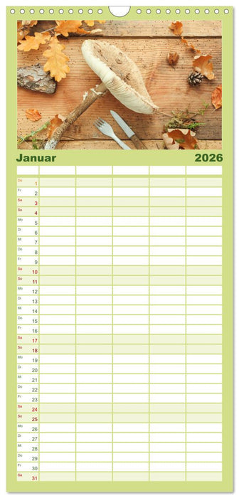 Köstliche Waldpilze (CALVENDO Familienplaner 2026)