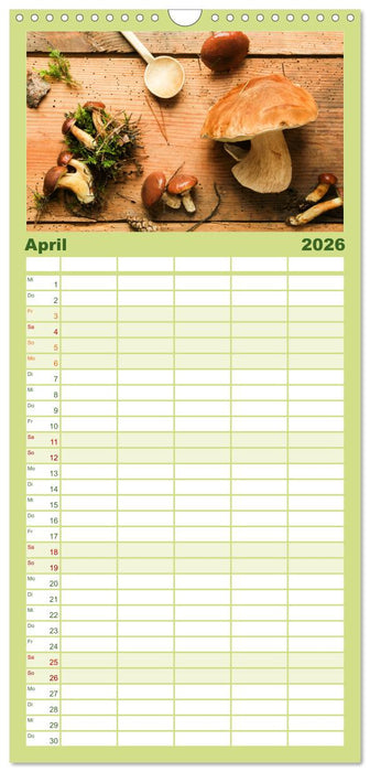 Köstliche Waldpilze (CALVENDO Familienplaner 2026)