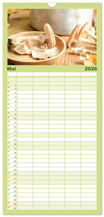 Köstliche Waldpilze (CALVENDO Familienplaner 2026)