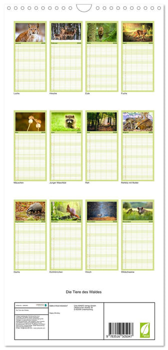 Die Tiere des Waldes (CALVENDO Familienplaner 2026)