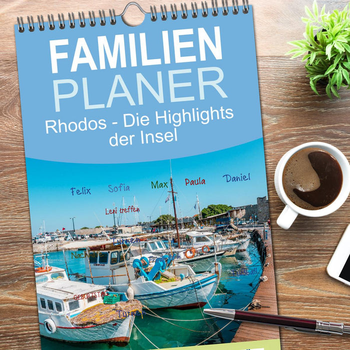 Rhodos - Die Highlights der Insel (CALVENDO Familienplaner 2026)
