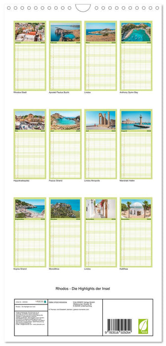 Rhodos - Die Highlights der Insel (CALVENDO Familienplaner 2026)