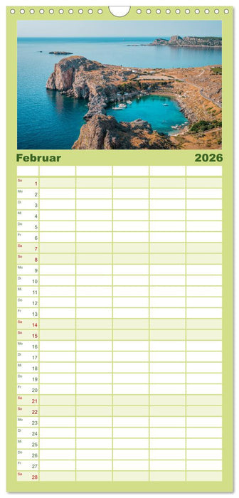 Rhodos - Die Highlights der Insel (CALVENDO Familienplaner 2026)