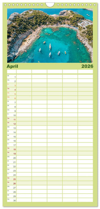 Rhodos - Die Highlights der Insel (CALVENDO Familienplaner 2026)