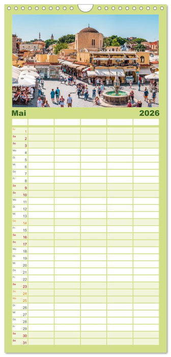 Rhodos - Die Highlights der Insel (CALVENDO Familienplaner 2026)