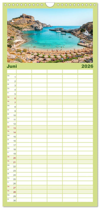 Rhodos - Die Highlights der Insel (CALVENDO Familienplaner 2026)