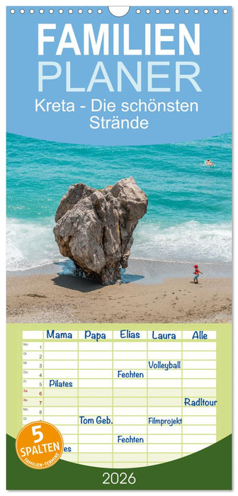 Kreta - Die schönsten Strände (CALVENDO Familienplaner 2026)