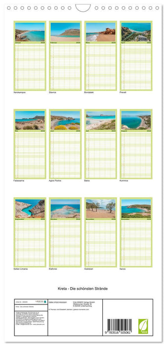 Kreta - Die schönsten Strände (CALVENDO Familienplaner 2026)