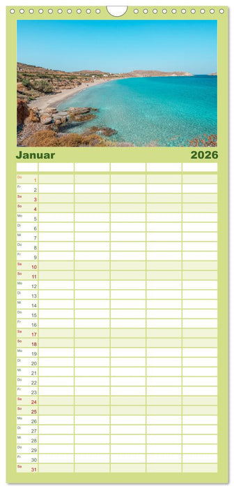 Kreta - Die schönsten Strände (CALVENDO Familienplaner 2026)