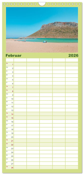 Kreta - Die schönsten Strände (CALVENDO Familienplaner 2026)