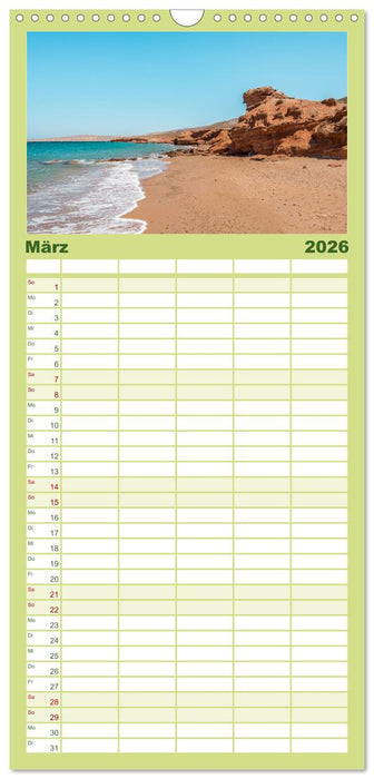 Kreta - Die schönsten Strände (CALVENDO Familienplaner 2026)