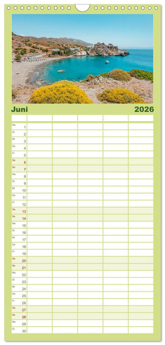 Kreta - Die schönsten Strände (CALVENDO Familienplaner 2026)
