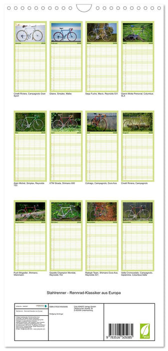 Stahlrenner - Rennrad-Klassiker aus Europa (CALVENDO Familienplaner 2026)