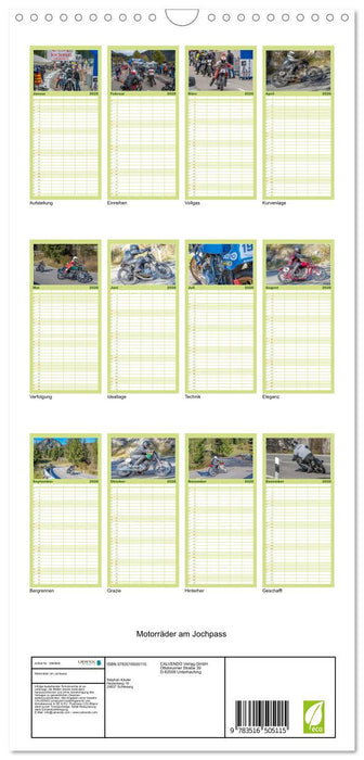 Motorräder am Jochpass (CALVENDO Familienplaner 2026)