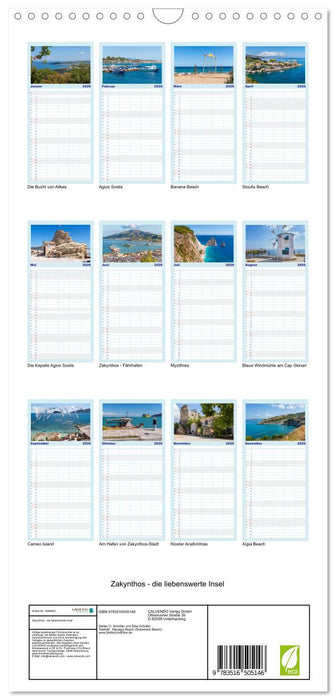 Zakynthos - die liebenswerte Insel (CALVENDO Familienplaner 2026)