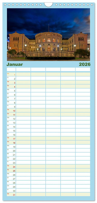 Ein Rundgang in Oslo (CALVENDO Familienplaner 2026)