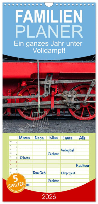Ein ganzes Jahr unter Volldampf! (CALVENDO Familienplaner 2026)