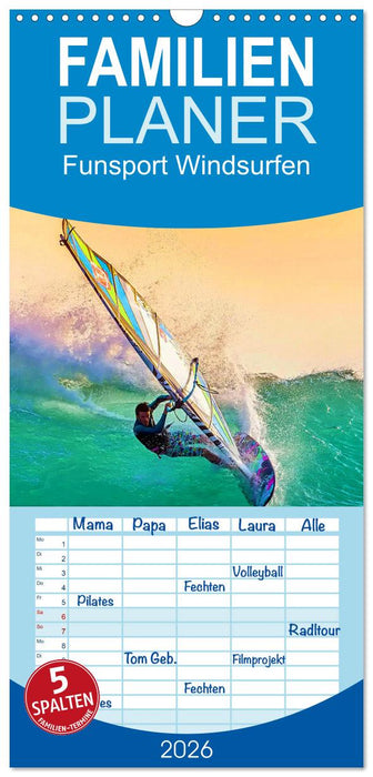 Funsport Windsurfen (CALVENDO Familienplaner 2026)