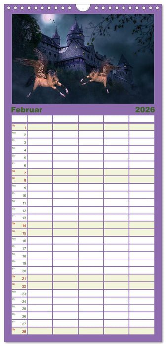 Pferde Fantasie (CALVENDO Familienplaner 2026)