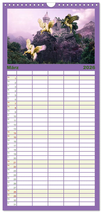 Pferde Fantasie (CALVENDO Familienplaner 2026)