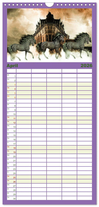 Pferde Fantasie (CALVENDO Familienplaner 2026)