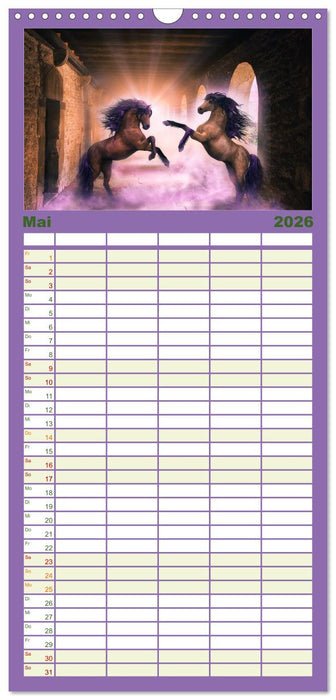 Pferde Fantasie (CALVENDO Familienplaner 2026)
