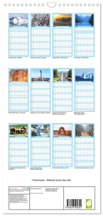 7 Kontinente - Weltweit durch das Jahr (CALVENDO Familienplaner 2026)