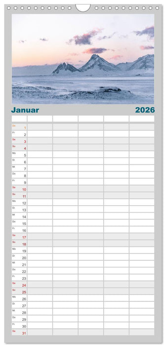 Island - Die spektakuläre Insel im Norden. (CALVENDO Familienplaner 2026)